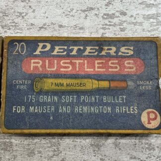 PETERS RUSTLESS 7M/M MAUSER 175 GRAIN SOFT POINT, QTY 8, VINTAGE #3-08693-BDH