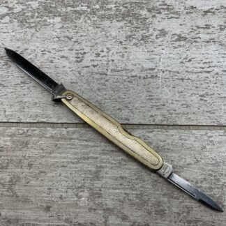 REMINGTON UMC STAMPED 2 BLADE GOLD AND SILVER POCKET KNIFE, VINTAGE #3-12135-PF
