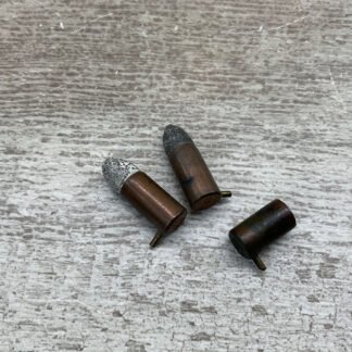 OBSOLETE PIN FIRE 7MM CARTRIDGES & 1 BRASS ANTIQUE AMMUNITION, QTY 3 #4-03160-MT