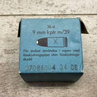 SWEDISH “9 mm kptr m/39†9x19 SHORT RANGE TRAINING AMMO #4-04311-BA