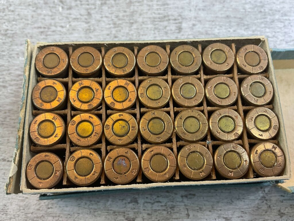 WWII ERA SWEDISH MILITARY 9MM BROWNING LONG AMMO, FULL BOX #4-09521-PF