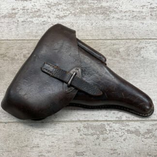GERMAN P38 HARDSHELL "JOA 1943 / WaA706" MARKED BROWN LEATHER HOLSTER #4-11040-PF