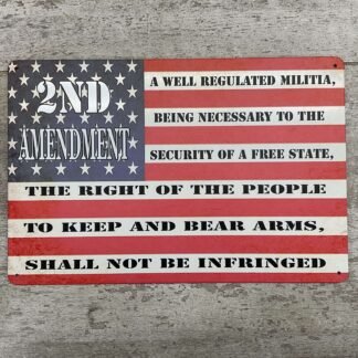 2ND AMENDMENT USA 50-STAR TIN SIGN #4-07608-PF