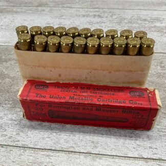 U.M.C. 7MM MAUSER 175 GRS. METAL CASED, VINTAGE, FULL BOX #4-11619-RS