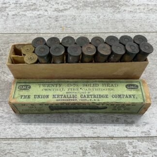 U.M.C. 45 CAL 70 GR. POWDER, 405 GR. BULLET, VINTAGE, 16 FULL, 2 EMPTY #4-11623-RS