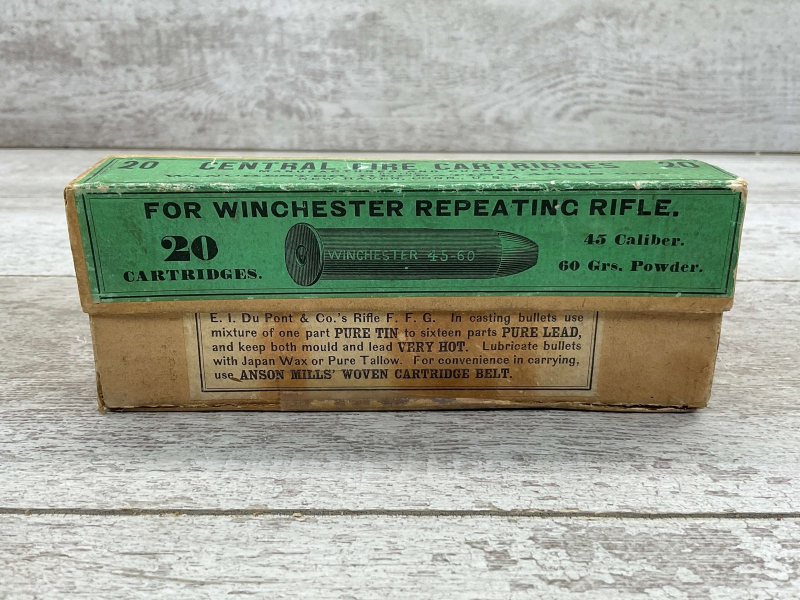 WINCHESTER 45-60 GR. POWDER, VINTAGE, FULL BOX - Checkpoint Charlie's