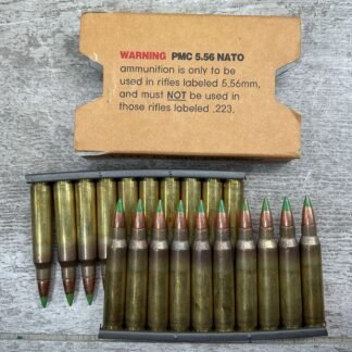 PMC 5.56MM NATO 62 GRS. GREEN TIP-LAP, 20 ROUNDS IN CLIPS #5-01024-PF