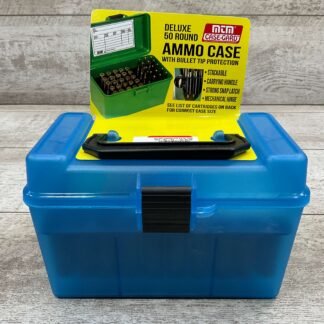 MTM CASE-GARD DELUXE 50 ROUND AMMO CASE WITH BULLET TIP PROTECTION, H50-RL, NEW #5-01069-PF