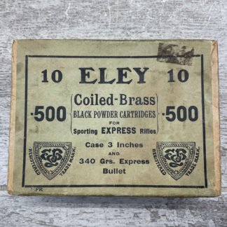 ELEY .500 CAL BLACK POWDER CARTRIDGES, EMPTY BOX, VERY RARE #5-03020-PF