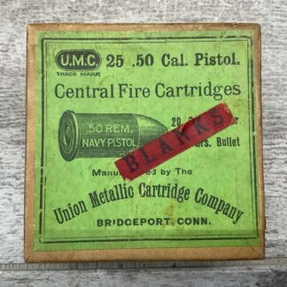 UMC .50 REM NAVY PISTOL BLANKS, EMPTY BOX, RARE, VINTAGE #5-03025-PF