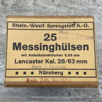 RHEIN.-WESTF. SPRENGSTOFF A.-G. 28/63 mm (5.33mm), NURNBERG, EMPTY BOX, VINTAGE #5-03029-PF