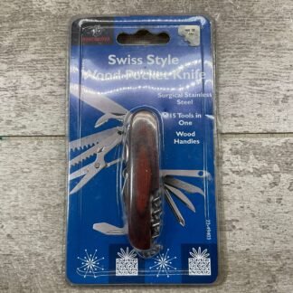 WINCHESTER SWISS STYLE WOOD POCKET KNIFE, COLLECTIBLE, NEW #5-03037-PF