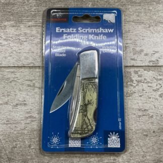 WINCHESTER ERSATZ SCRIMSHAW FOLDING KNIFE, COLLECTIBLE, NEW #5-03038-PF