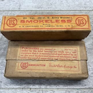 U.S. CARTRIDGE CO. .30 CAL U.S. ARMY BLANKS, FULL BOX OF 20, VINTAGE #5-05236-PF