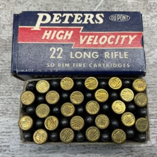 PETERS HIGH VELOCITY .22 L.R. AMMO, VINTAGE, FULL BOX #5-05243-PF