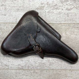 LUGER P08 BROWN HARDSHELL LEATHER HOLSTER, NAZI MARKED #5-06072-PF
