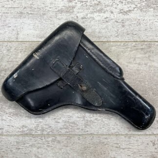 WEST GERMAN LUGER P08 BLACK HARDSHELL LEATHER HOLSTER #5-06074-PF