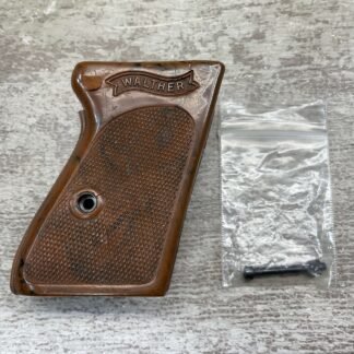 WALTHER PPK WWII BROWN PISTOL GRIP & SCREW W/ SMALL HAIRLINE CRACKS #5-06080-PF