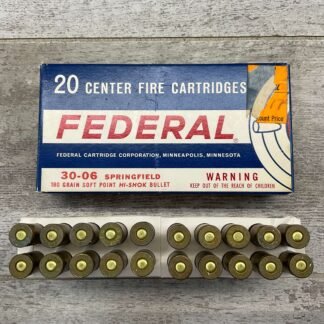 FEDERAL 30-06 SPRING., 180 GR. SP HI-SHOK AMMO, FULL BOX #5-06104-PF