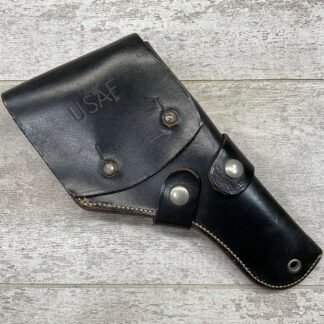 ORIGINAL USAF S&W MODEL 15-2 COMBAT BLACK LEATHER HOLSTER, VERY SCARCE / RARE #5-06145-PF