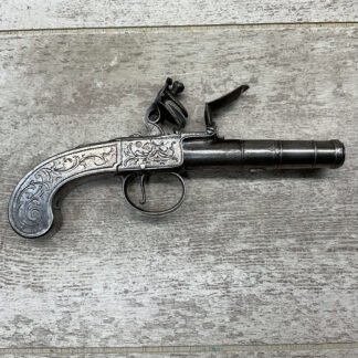 LIEGE 18THC ALL STEEL BOX-LOCK FLINTLOCK PISTOL, ANTIQUE #5-05936-AG