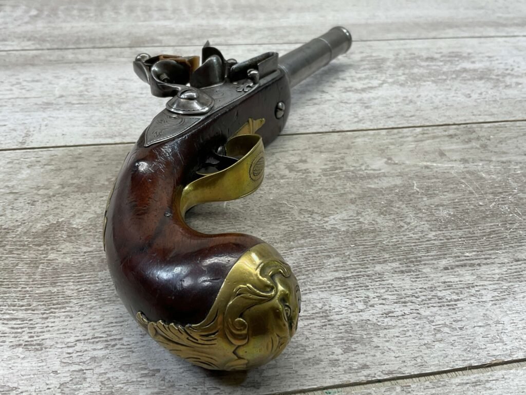 ENGLISH CANNON FLINTLOCK .58 CAL PISTOL, ANTIQUE #5-05951