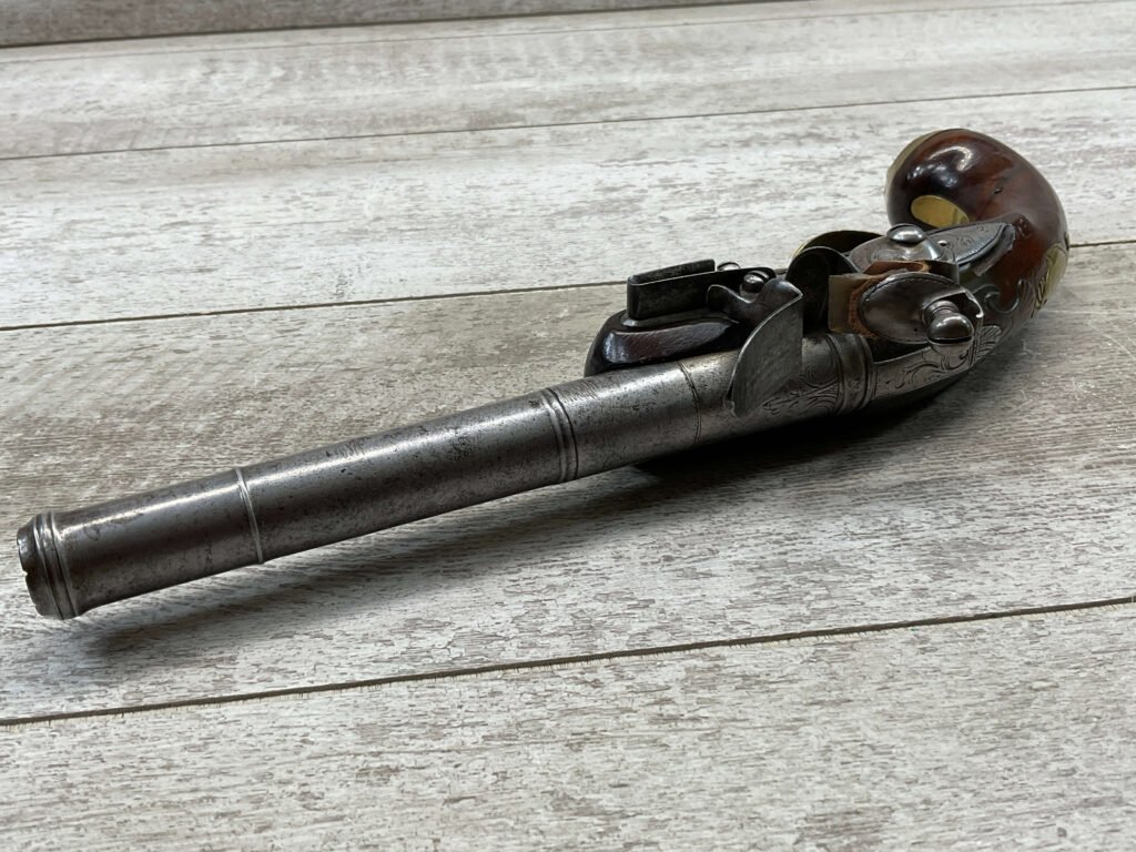 ENGLISH CANNON FLINTLOCK .58 CAL PISTOL, ANTIQUE #5-05951