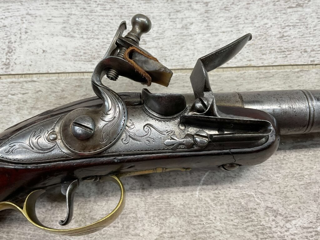 ENGLISH CANNON FLINTLOCK .58 CAL PISTOL, ANTIQUE #5-05951