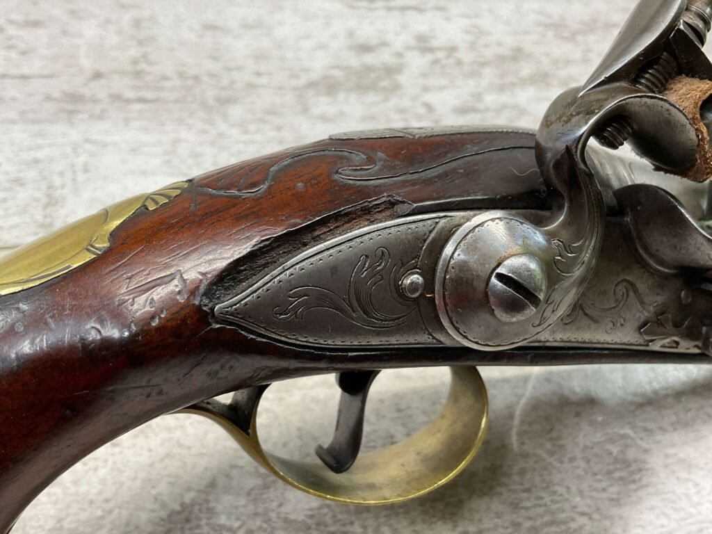 ENGLISH CANNON FLINTLOCK .58 CAL PISTOL, ANTIQUE #5-05951