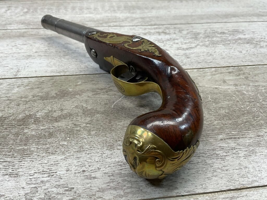 ENGLISH CANNON FLINTLOCK .58 CAL PISTOL, ANTIQUE #5-05951