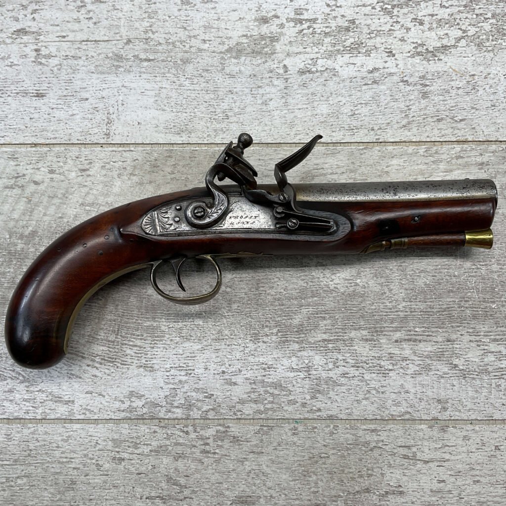 FROST & SONS FLINTLOCK .65CAL PISTOL, ANTIQUE #5-05952