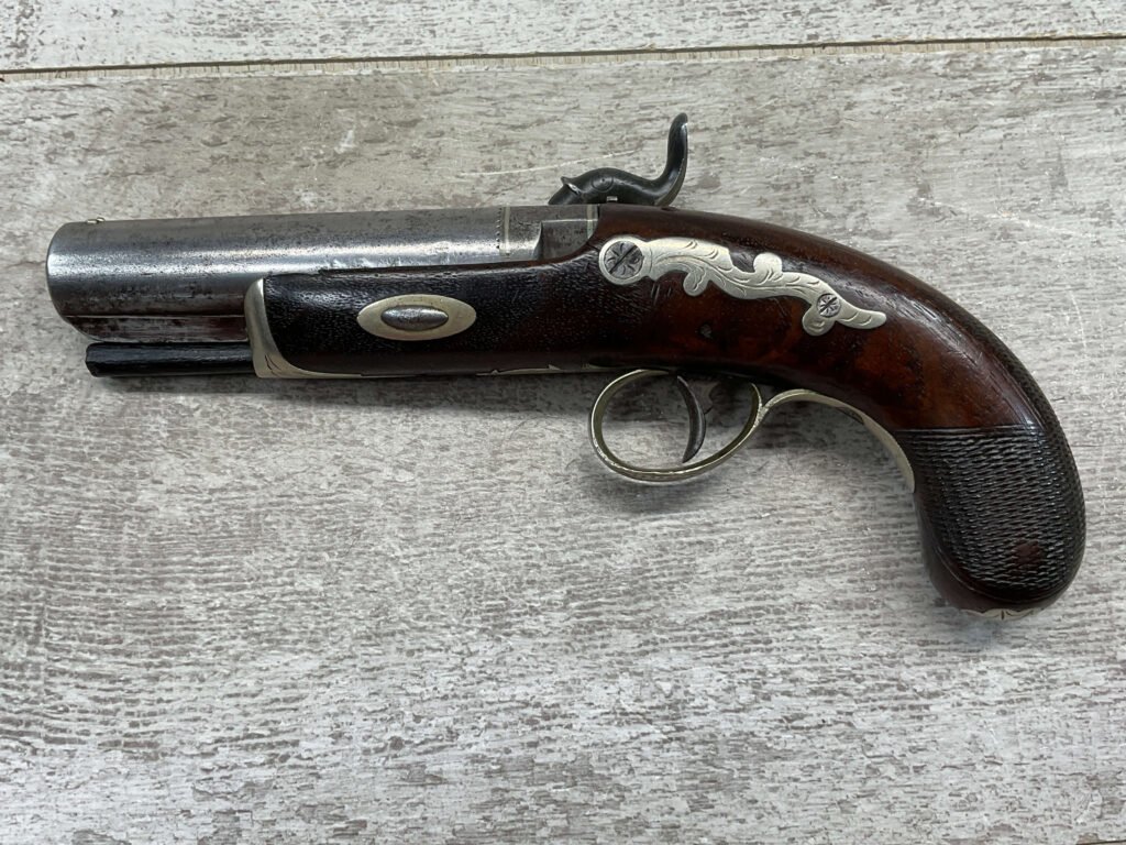 A. WURFELEIN .40CAL OVERCOAT PERCUSSION PISTOL, ANTIQUE #5-05953