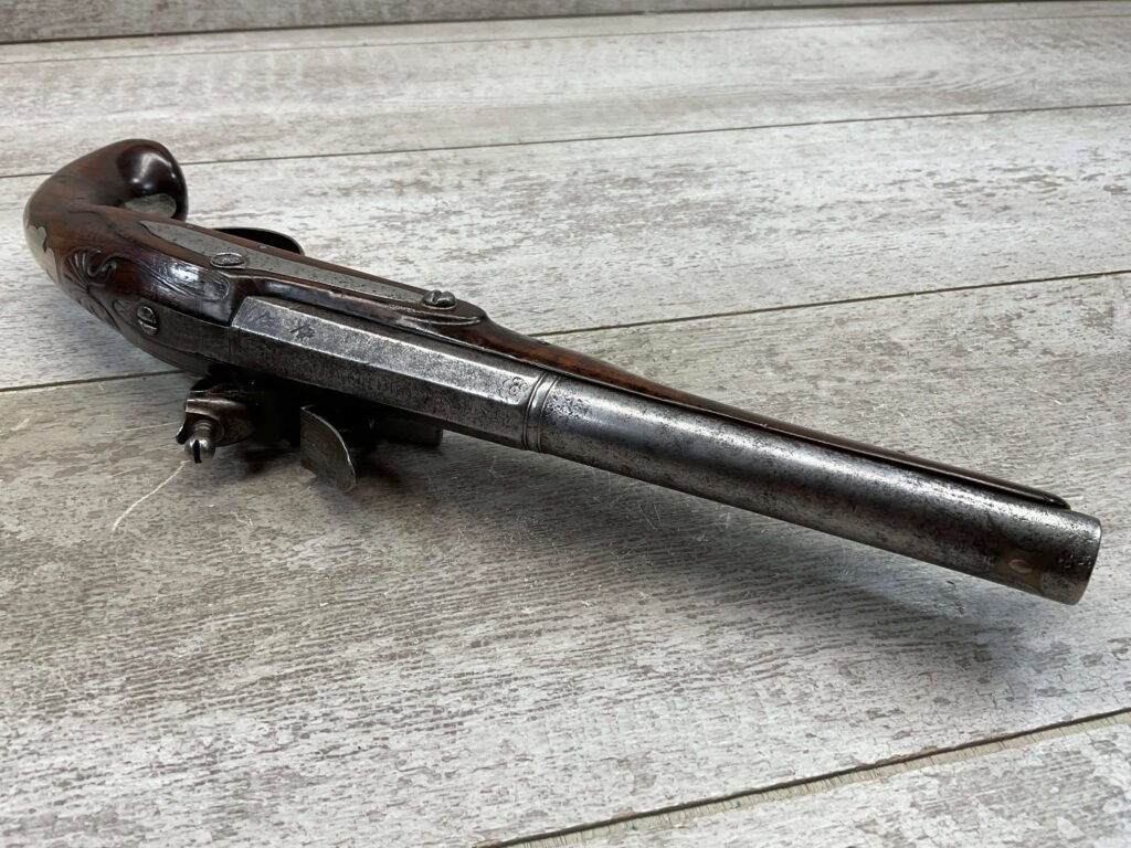 MORTIMER LONDON OVERCOAT FLINTLOCK .58 CAL PISTOL, ANTIQUE #5-05960