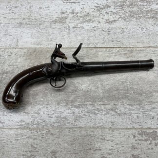 I.HALL LONDON 1750 ERA FLINTLOCK .64 CAL PISTOL, ANTIQUE #5-05961