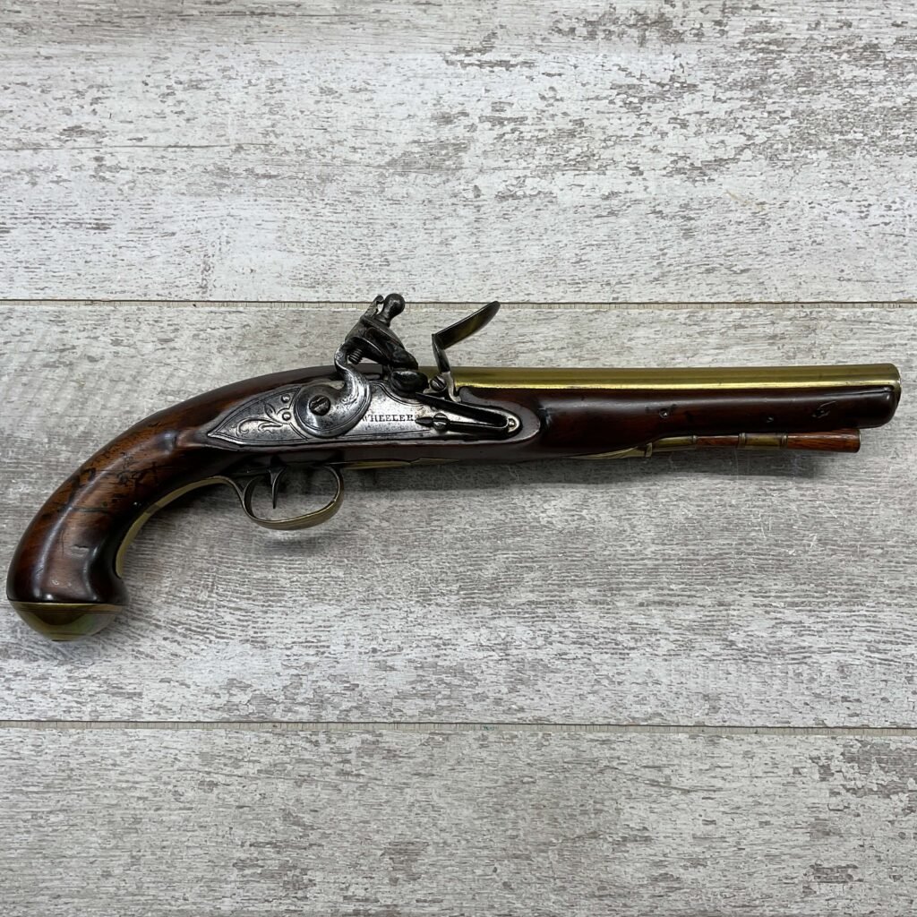 WHEELER ENGLISH FLINTLOCK .57 CAL PISTOL, ANTIQUE #5-05962