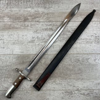 SWISS M1914 PIONEER SAWBACK SWORD/BAYONET W/SCABBARD, ANTIQUE #5-03493-BA