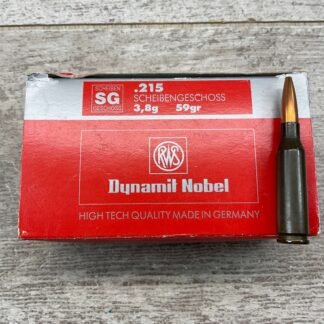 DYNAMIT NOBEL GERMAN .215 59GR RWS HOLLOW POINT AMMO 50/BOX #3-02005-PB