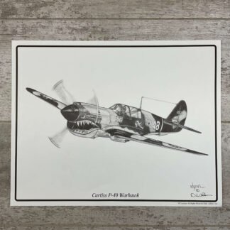 CURTISS P-40 WARHAWK 11X14 PRINT #P40WARHAWK-25