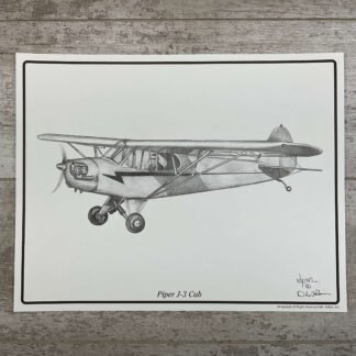 PIPER J-3 CUB 11X14 PRINT #PIPERJ3-25