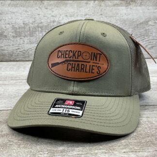 LEATHERING CO. RICHARDSON CUSTOM CHECKPOINT CHARLIE'S LODEN (GREEN) TRUCKER HAT, NEW #THAT-LODEN