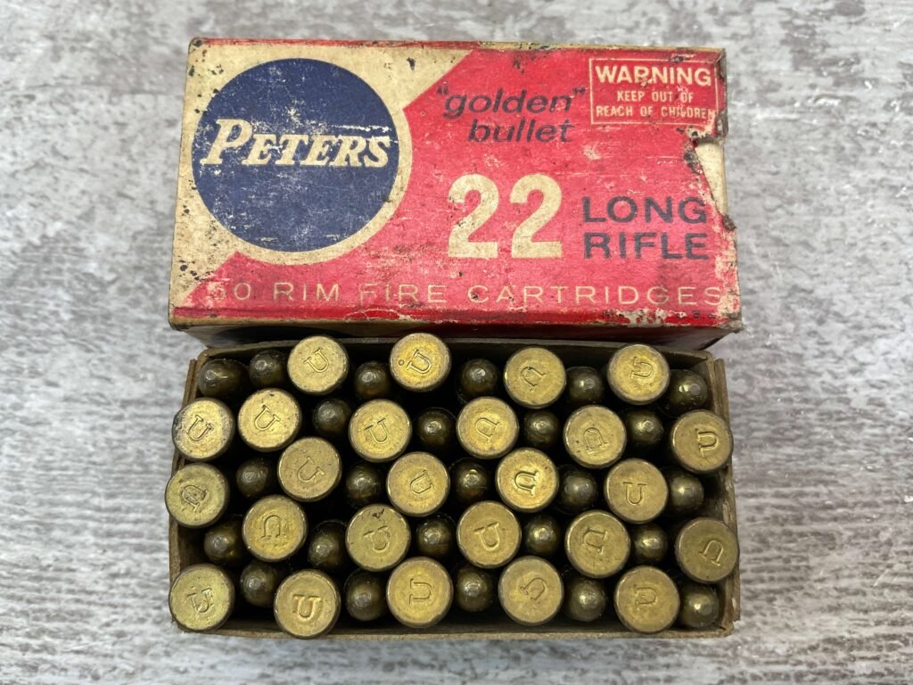 PETERS HIGH VELOCITY .22LR "GOLDEN BULLET" AMMO, INDEX 2283, FULL BOX, VINTAGE #5-08578-BDH