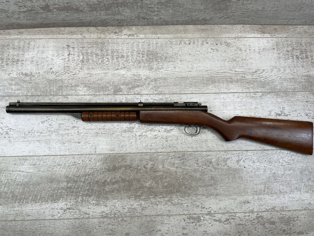 "BENJAMIN FRANKLIN" MODEL 312 .22 CAL PUMP ACTION AIR RIFLE W/ ORIGINAL BOX, VINTAGE, RARE #5-08569-BDH