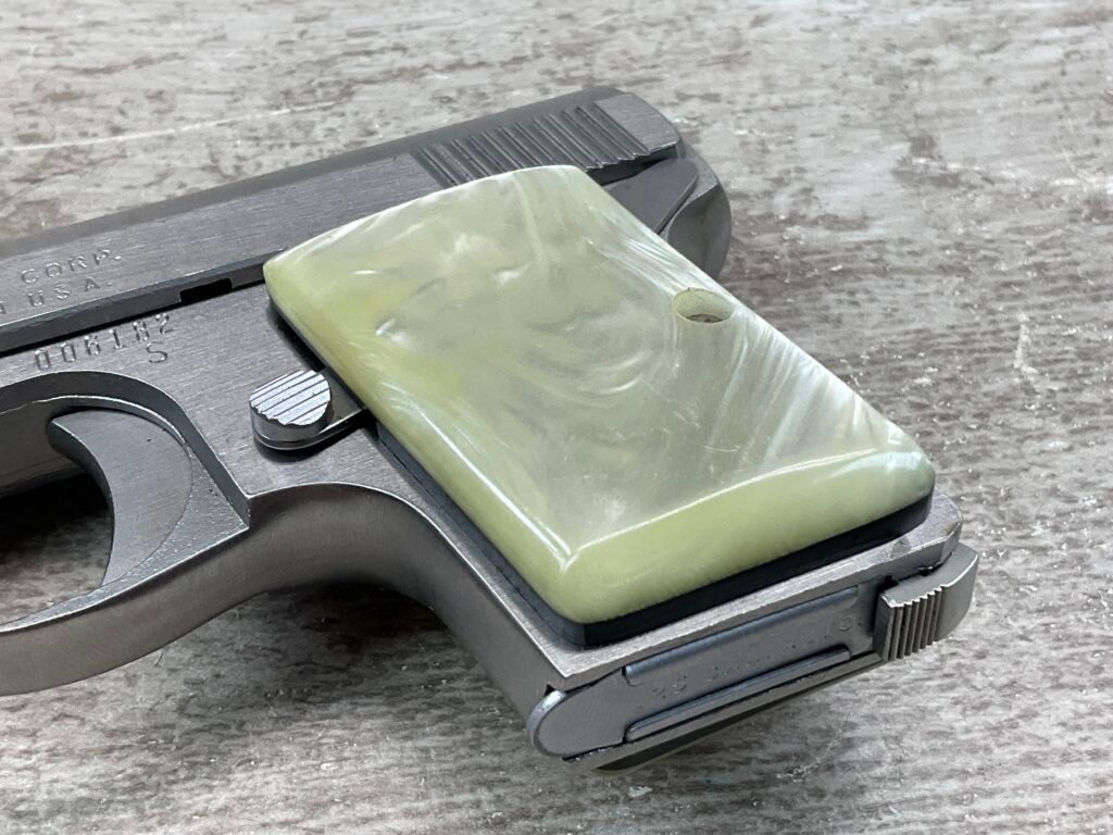 BAUER "BABY" .25 ACP STAINLESS SEMI AUTO POCKET PISTOL, BROWNING CLONE, C&R #5-08023-PF