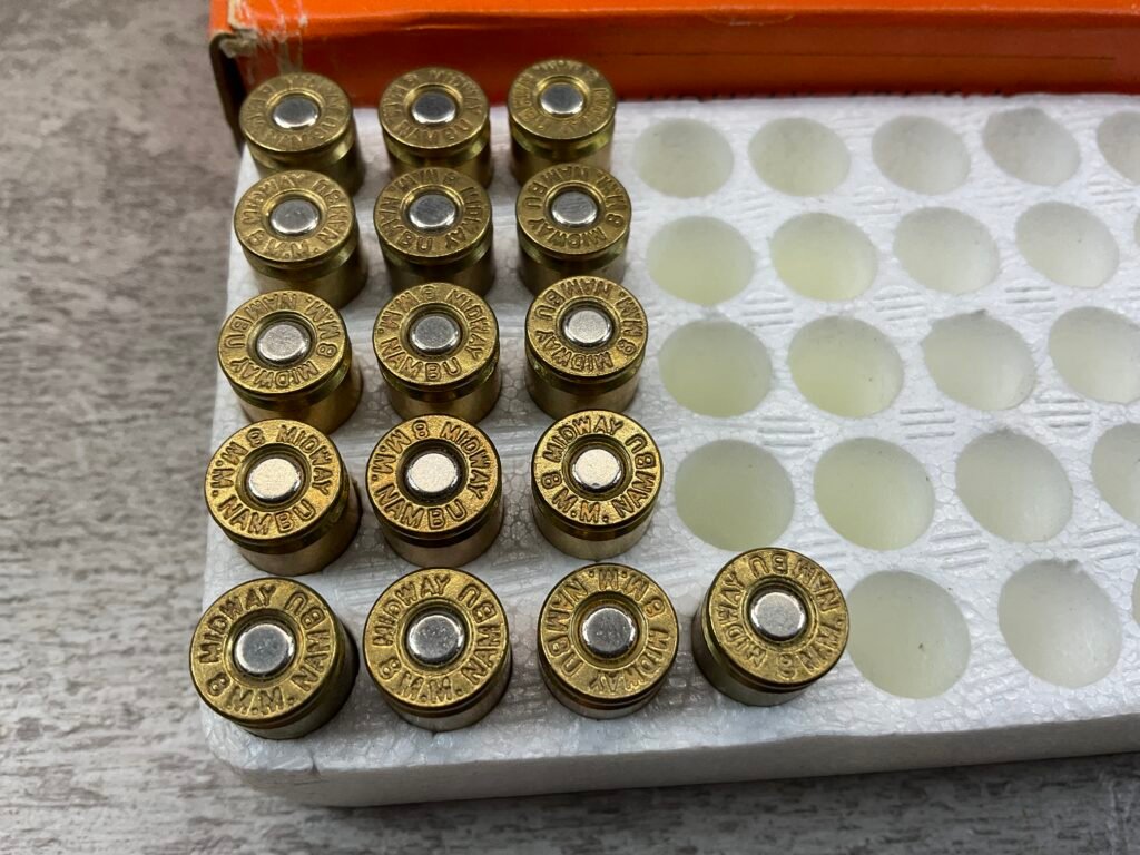 MIDWAY ARMS 8MM NAMBU AMMO, QTY 16, VINTAGE #5-08585-BDH