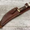 BLACKJACK INTERNATIONAL OBADIAH SKINNER STAG BONE HUNTING KNIFE W/ LEATHER SHEATH #5-08040-PF