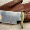 BLACKJACK INTERNATIONAL OBADIAH SKINNER STAG BONE HUNTING KNIFE W/ LEATHER SHEATH #5-08040-PF