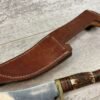 BLACKJACK INTERNATIONAL OBADIAH SKINNER STAG BONE HUNTING KNIFE W/ LEATHER SHEATH #5-08040-PF