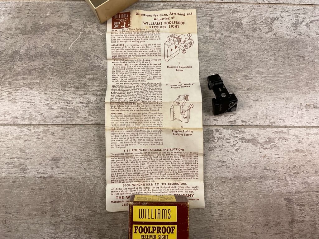 WILLIAMS FOOLPROOF MODEL F-P RECEIVER SIGHT #5-08057-PF