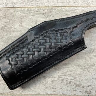 SAFARILAND BLACK LEATHER HOLSTER #2 BASKETWEAVE S&W 9MM 1 3/4 #5-08924
