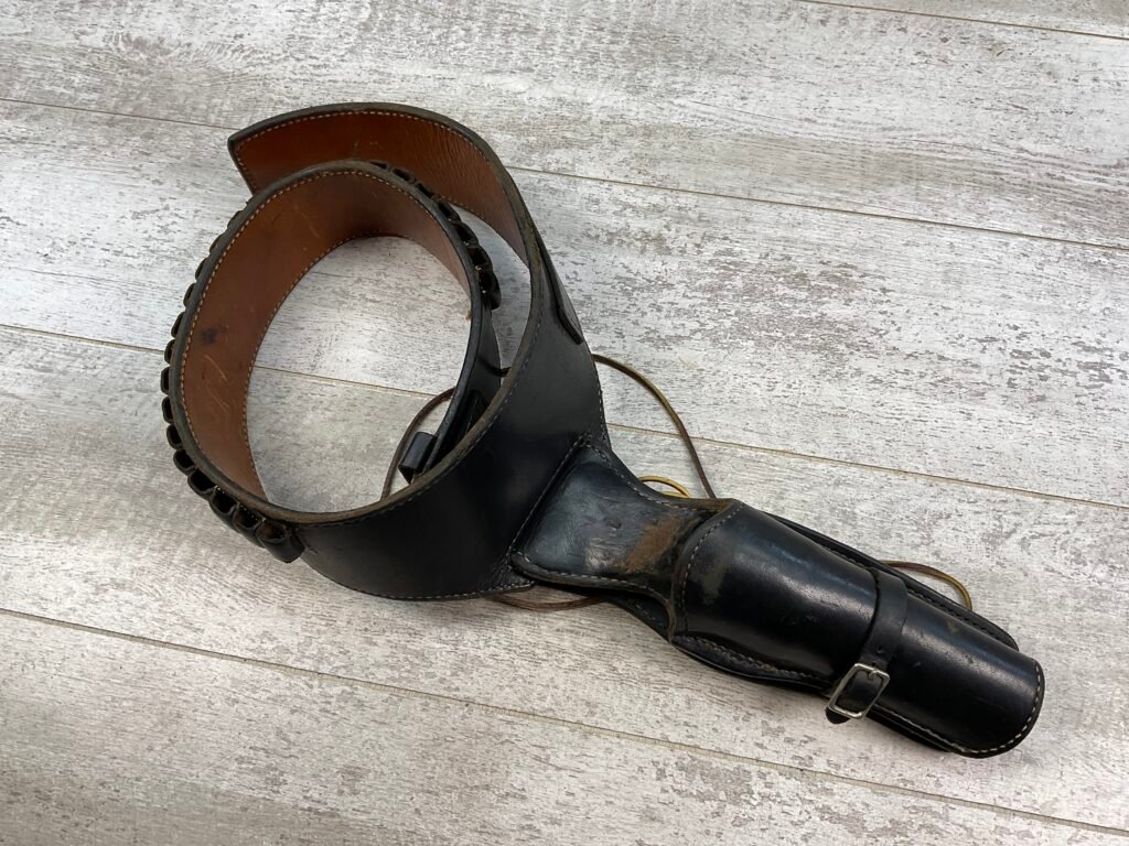 COLT MFR HOLSTER & BELT (DYED BLACK) DESIGNED BY ARVO OJALA, MARKED "45 M" #5-08925